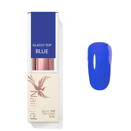 Glassy Top Coat- BLUE - Lesk gél 8ml