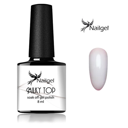 Lesklý gél Milky Top Coat Gél lak 8ml