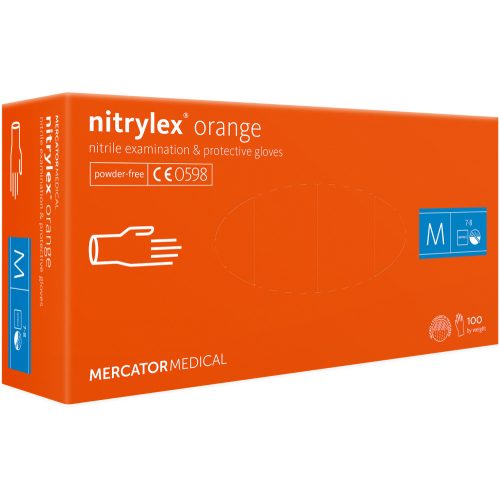 Nitrylex oranžové nitrilové nepudrované vyšetrovacie rukavice M